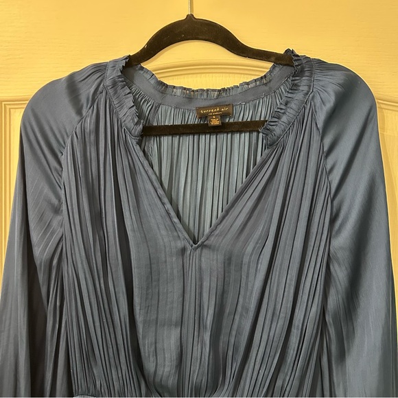 Anthropologie Tomasa Pleated Tunic Royal Blue - Picture 8 of 9